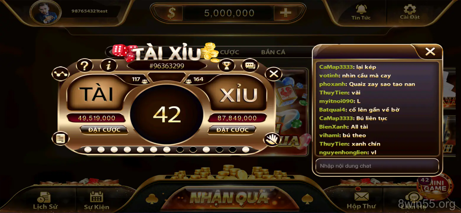 Sảnh game 8win55 com đa dạng